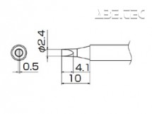 Pájecí hrot T13-D24, tvar 2,4D Chisel