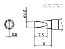 Pájecí hrot HAKKO T36-DL32/3.2D