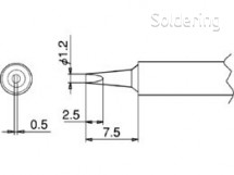 Hakko - Pájecí hrot T5-12D tvar 1,2D